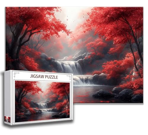 Puzzle 1000 Teile Fallen Puzzle Erwachsene Anspruchsvoll, Holzpuzzle Jigsaw Puzzle Landschaft Puzzle Groß XXL 75 x 50 cm Impossible Puzzle für Männer, Klassische Puzzles für Erwachsene Frauen J-9 von Zhngzoyn