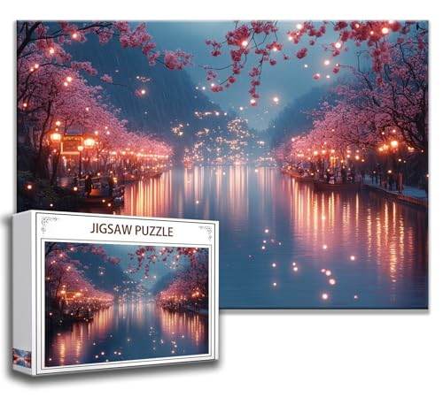 Puzzle 1000 Teile Fluss Puzzle Erwachsene Anspruchsvoll, Holzpuzzle Jigsaw Puzzle Landschaft Puzzle Groß XXL 75 x 50 cm Impossible Puzzle für Männer, Klassische Puzzles für Erwachsene Frauen R-2 von Zhngzoyn