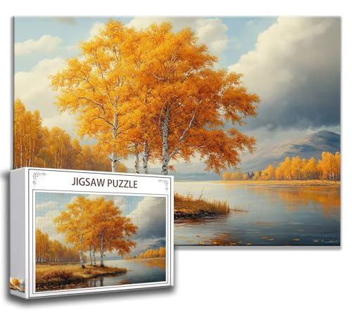 Puzzle 1000 Teile Herbst Puzzle Erwachsene Anspruchsvoll, Holzpuzzle Jigsaw Puzzle Landschaft Puzzle Groß XXL 75 x 50 cm Impossible Puzzle für Männer, Klassische Puzzles für Erwachsene Frauen W-9 von Zhngzoyn