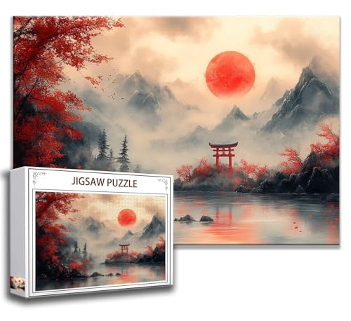 Puzzle 1000 Teile Japan Puzzle Erwachsene Anspruchsvoll, Holzpuzzle Jigsaw Puzzle Landschaft Puzzle Groß XXL 75 x 50 cm Impossible Puzzle für Männer, Klassische Puzzles für Erwachsene Frauen G-3 von Zhngzoyn