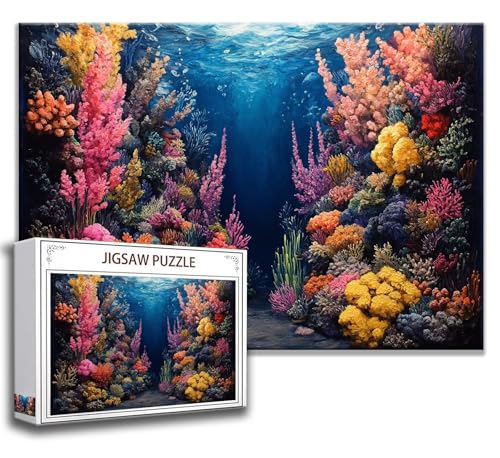 Puzzle 1000 Teile Koralle Puzzle Erwachsene Anspruchsvoll, Holzpuzzle Jigsaw Puzzle Meeresboden Puzzle Groß XXL 75 x 50 cm Impossible Puzzle für Männer, Klassische Puzzles für Erwachsene Frauen H-4 von Zhngzoyn