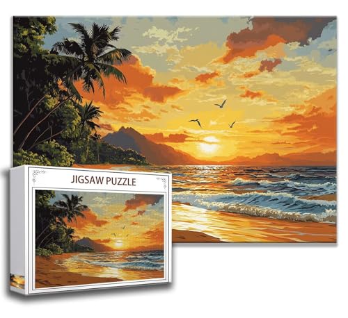 Puzzle 1000 Teile Landschaft Puzzle Erwachsene Anspruchsvoll, Holzpuzzle Jigsaw Puzzle Strand Puzzle Groß XXL 75 x 50 cm Impossible Puzzle für Männer, Klassische Puzzles für Erwachsene Frauen D-6 von Zhngzoyn