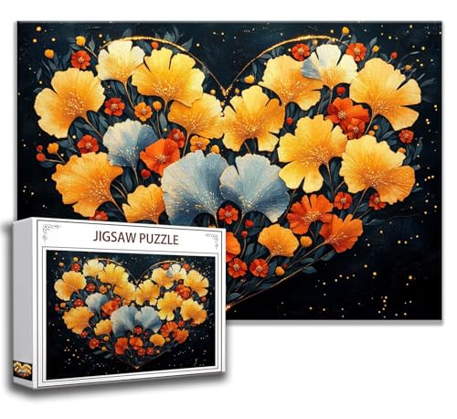 Puzzle 1000 Teile Liebe Puzzle Erwachsene Anspruchsvoll, Holzpuzzle Jigsaw Puzzle Blatt Puzzle Groß 75x50 cm Impossible Puzzle für Männer, Klassische Puzzles für Erwachsene Frauen, ältere Menschen C-4 von Zhngzoyn