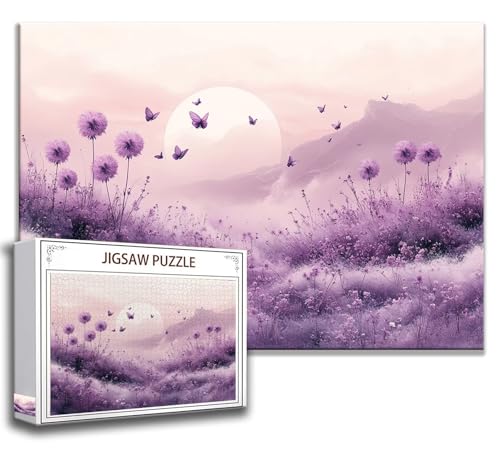 Puzzle 1000 Teile Löwenzahn Puzzle Erwachsene Anspruchsvoll, Holzpuzzle Jigsaw Puzzle Schmetterling Puzzle Groß 75 x 50 cm Impossible Puzzle für Männer, Klassische Puzzles für Erwachsene Frauen G-6 von Zhngzoyn