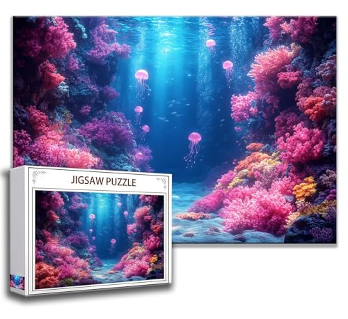 Puzzle 1000 Teile Meeresboden Puzzle Erwachsene Anspruchsvoll, Holzpuzzle Jigsaw Puzzle Koralle Puzzle Groß XXL 75 x 50 cm Impossible Puzzle für Männer, Klassische Puzzles für Erwachsene Frauen N-1 von Zhngzoyn