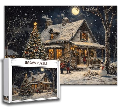 Puzzle 1000 Teile Mond Puzzle Erwachsene Anspruchsvoll, Holzpuzzle Jigsaw Puzzle Winter Puzzle Groß 75x50 cm Impossible Puzzle für Männer, Klassische Puzzles für Erwachsene Frauen, ältere Menschen N-0 von Zhngzoyn