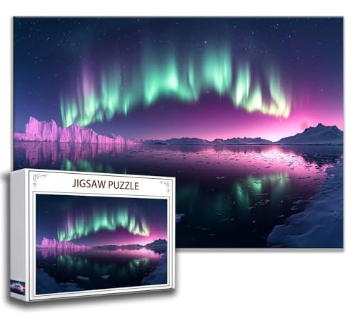 Puzzle 1000 Teile Nordlicht Puzzle Erwachsene Anspruchsvoll, Holzpuzzle Jigsaw Puzzle Landschaft Puzzle Groß XXL 75 x 50 cm Impossible Puzzle für Männer, Klassische Puzzles für Erwachsene Frauen Z-7 von Zhngzoyn