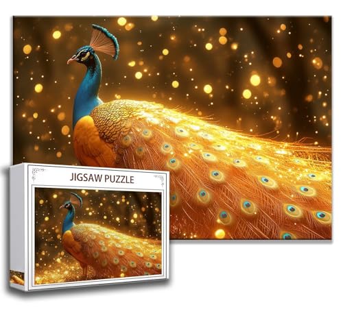 Puzzle 1000 Teile Pfau Puzzle Erwachsene Anspruchsvoll, Holzpuzzle Jigsaw Puzzle Tier Puzzle Groß 75 x 50 cm Impossible Puzzle für Männer, Klassische Puzzles für Erwachsene Frauen, ältere Menschen J-1 von Zhngzoyn