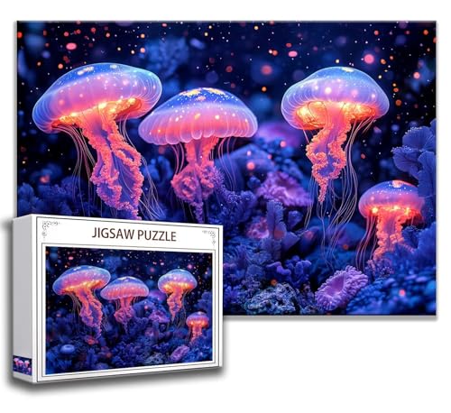 Puzzle 1000 Teile Qualle Puzzle Erwachsene Anspruchsvoll, Holzpuzzle Jigsaw Puzzle Fantasie Puzzle Groß 75 x 50 cm Impossible Puzzle für Männer, Puzzles für Erwachsene Frauen, ältere Menschen Q-6 von Zhngzoyn