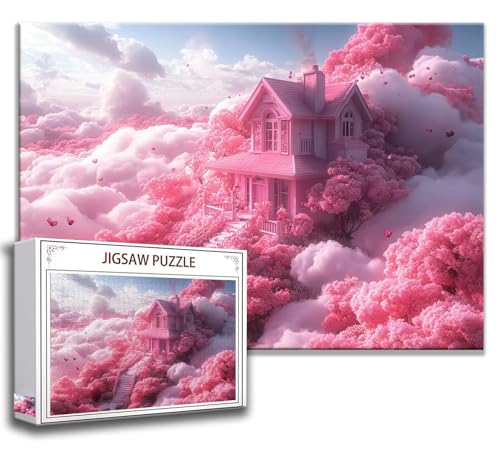 Puzzle 1000 Teile Rosa Puzzle Erwachsene Anspruchsvoll, Holzpuzzle Jigsaw Puzzle Schloss Puzzle XXL 75x50 cm Impossible Puzzle für Männer, Klassische Puzzles für Erwachsene Frauen, ältere Menschen Y-1 von Zhngzoyn