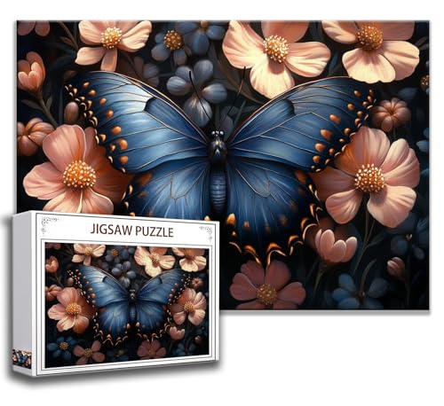 Puzzle 1000 Teile Schmetterling Puzzle Erwachsene Anspruchsvoll, Holzpuzzle Jigsaw Puzzle Blume Puzzle Groß XXL 75 x 50 cm Impossible Puzzle für Männer, Klassische Puzzles für Erwachsene Frauen O-0 von Zhngzoyn