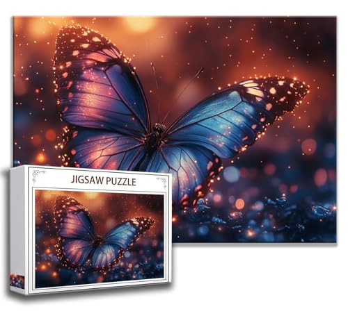 Puzzle 1000 Teile Schmetterling Puzzle Erwachsene Anspruchsvoll, Holzpuzzle Jigsaw Puzzle Tier Puzzle Groß XXL 75 x 50 cm Impossible Puzzle für Männer, Klassische Puzzles für Erwachsene Frauen D-1 von Zhngzoyn