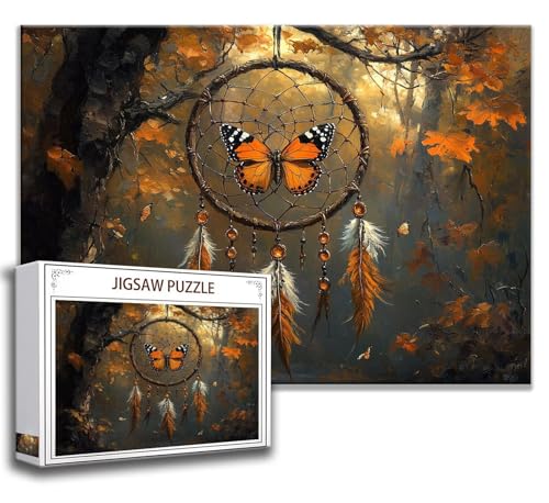 Puzzle 1000 Teile Schmetterling Puzzle Erwachsene Anspruchsvoll, Holzpuzzle Jigsaw Puzzle Traumfänger Puzzle Groß 75 x 50 cm Impossible Puzzle für Männer, Klassische Puzzles für Erwachsene Frauen C-5 von Zhngzoyn