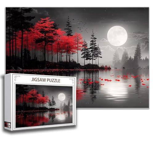 Puzzle 1000 Teile See Puzzle Erwachsene Anspruchsvoll, Holzpuzzle Jigsaw Puzzle Baum Puzzle Groß 75 x 50 cm Impossible Puzzle für Männer, Klassische Puzzles für Erwachsene Frauen, ältere Menschen U-8 von Zhngzoyn