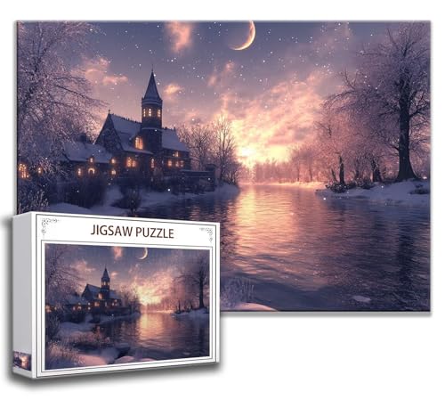 Puzzle 1000 Teile See Puzzle Erwachsene Anspruchsvoll, Holzpuzzle Jigsaw Puzzle Landschaft Puzzle Groß 75 x 50 cm Impossible Puzzle für Männer, Puzzles für Erwachsene Frauen, ältere Menschen R-4 von Zhngzoyn