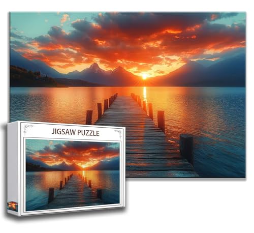 Puzzle 1000 Teile Sonnenuntergang Puzzle Erwachsene Anspruchsvoll, Holzpuzzle Jigsaw Puzzle Brücke Puzzle Groß XXL 75 x 50 cm Impossible Puzzle für Männer, Klassische Puzzles für Erwachsene Frauen N-3 von Zhngzoyn