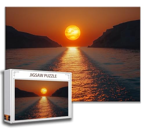 Puzzle 1000 Teile Sonnenuntergang Puzzle Erwachsene Anspruchsvoll, Holzpuzzle Jigsaw Puzzle Landschaft Puzzle Groß 75 x 50 cm Impossible Puzzle für Männer, Klassische Puzzles für Erwachsene Frauen X-1 von Zhngzoyn