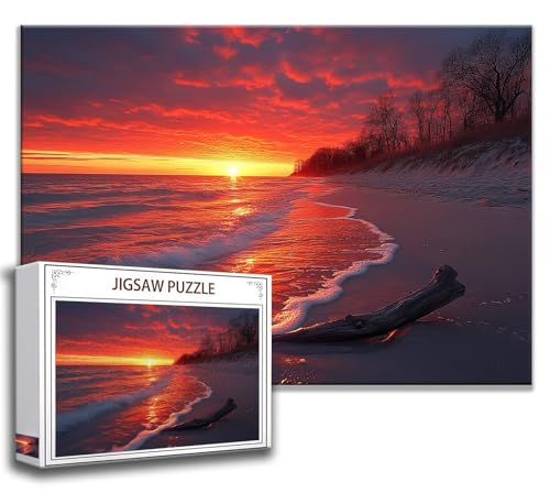 Puzzle 1000 Teile Strand Puzzle Erwachsene Anspruchsvoll, Holzpuzzle Jigsaw Puzzle Landschaft Puzzle Groß XXL 75 x 50 cm Impossible Puzzle für Männer, Klassische Puzzles für Erwachsene Frauen O-9 von Zhngzoyn