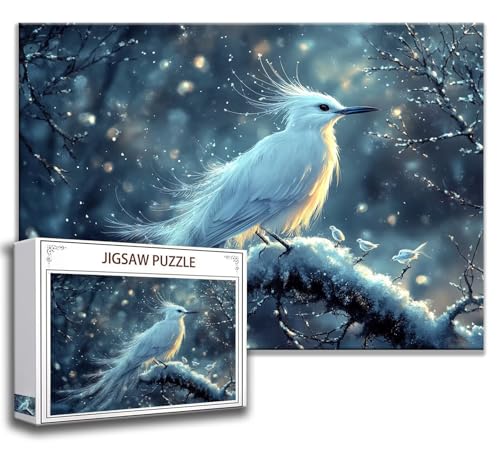 Puzzle 1000 Teile Vogel Puzzle Erwachsene Anspruchsvoll, Holzpuzzle Jigsaw Puzzle Winter Puzzle XXL 75x50 cm Impossible Puzzle für Männer, Klassische Puzzles für Erwachsene Frauen, ältere Menschen M-6 von Zhngzoyn