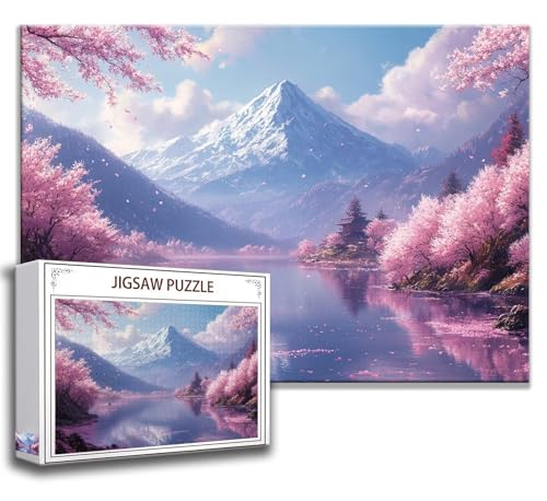 Puzzle 1000 Teile Vulkan Fuji Puzzle Erwachsene Anspruchsvoll, Holzpuzzle Jigsaw Puzzle Natur Puzzle Groß XXL 75 x 50 cm Impossible Puzzle für Männer, Klassische Puzzles für Erwachsene Frauen D-1 von Zhngzoyn