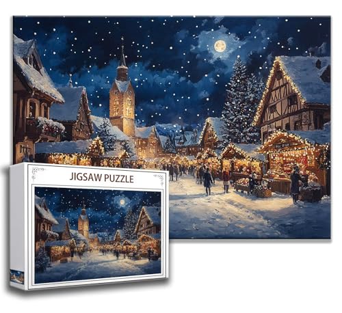 Puzzle 1000 Teile Winter Puzzle Erwachsene Anspruchsvoll, Holzpuzzle Jigsaw Puzzle Landschaft Puzzle Groß XXL 75 x 50 cm Impossible Puzzle für Männer, Klassische Puzzles für Erwachsene Frauen C-9 von Zhngzoyn