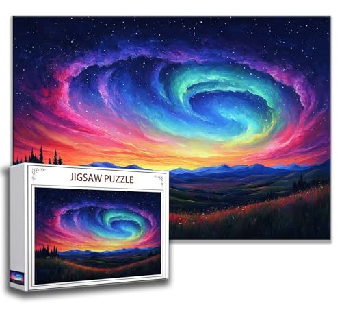 Puzzle 1000 Teile Wirbel Puzzle Erwachsene Anspruchsvoll, Holzpuzzle Jigsaw Puzzle Landschaft Puzzle Groß XXL 75 x 50 cm Impossible Puzzle für Männer, Klassische Puzzles für Erwachsene Frauen N-2 von Zhngzoyn