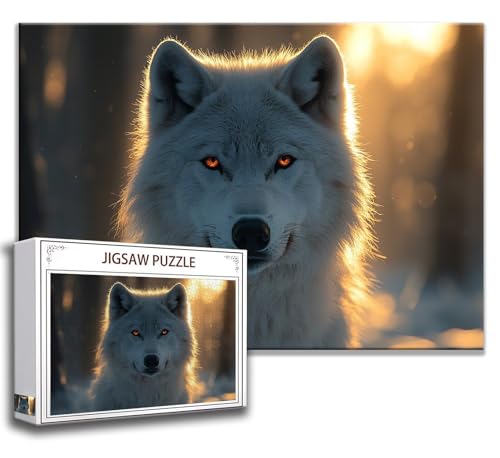 Puzzle 1000 Teile Wolf Puzzle Erwachsene Anspruchsvoll, Holzpuzzle Jigsaw Puzzle Tier Puzzle Groß 75 x 50 cm Impossible Puzzle für Männer, Klassische Puzzles für Erwachsene Frauen, ältere Menschen T-5 von Zhngzoyn