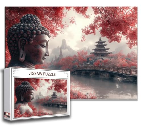 Puzzle 1000 Teile Zen Puzzle Erwachsene Anspruchsvoll, Holzpuzzle Jigsaw Puzzle Landschaft Puzzle Groß 75 x 50 cm Impossible Puzzle für Männer, Puzzles für Erwachsene Frauen, ältere Menschen M-9 von Zhngzoyn