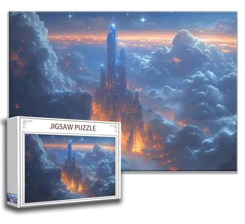 Puzzle 1500 Teile Architektur Puzzle Erwachsene Anspruchsvoll, Holzpuzzle Jigsaw Puzzle Wolke Puzzle Groß XXL 87 x 57 cm Impossible Puzzle für Männer, Klassische Puzzles für Erwachsene Frauen O-9 von Zhngzoyn