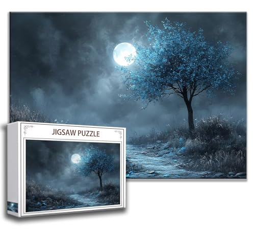 Puzzle 1500 Teile Baum Puzzle Erwachsene Anspruchsvoll, Holzpuzzle Jigsaw Puzzle Mond Puzzle Groß 87 x 57 cm Impossible Puzzle für Männer, Klassische Puzzles für Erwachsene Frauen, ältere Menschen O-9 von Zhngzoyn