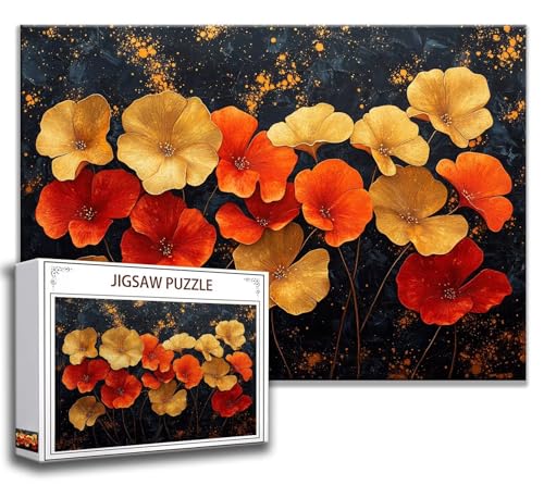 Puzzle 1500 Teile Blatt Puzzle Erwachsene Anspruchsvoll, Holzpuzzle Jigsaw Puzzle Blume Puzzle Groß 87x57 cm Impossible Puzzle für Männer, Klassische Puzzles für Erwachsene Frauen, ältere Menschen Z-4 von Zhngzoyn