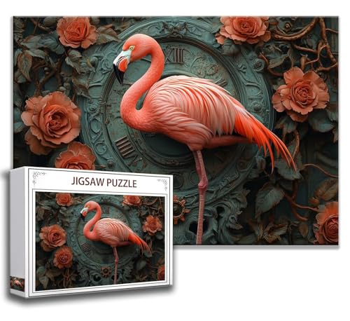 Puzzle 1500 Teile Flamingo Puzzle Erwachsene Anspruchsvoll, Holzpuzzle Jigsaw Puzzle Blume Puzzle Groß 87 x 57 cm Impossible Puzzle für Männer, Puzzles für Erwachsene Frauen, ältere Menschen R-1 von Zhngzoyn