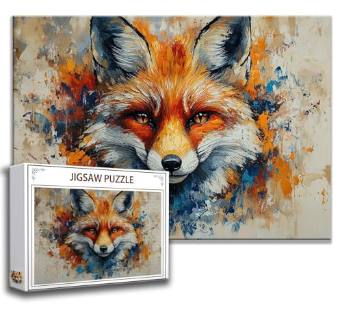 Puzzle 1500 Teile Fuchs Puzzle Erwachsene Anspruchsvoll, Holzpuzzle Jigsaw Puzzle Tier Puzzle Groß 87x57 cm Impossible Puzzle für Männer, Klassische Puzzles für Erwachsene Frauen, ältere Menschen P-0 von Zhngzoyn