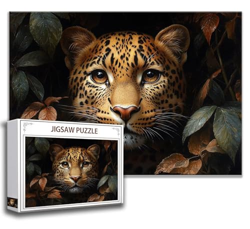 Puzzle 1500 Teile Leopard Puzzle Erwachsene Anspruchsvoll, Holzpuzzle Jigsaw Puzzle Tier Puzzle XXL 87x57 cm Impossible Puzzle für Männer, Klassische Puzzles für Erwachsene Frauen, ältere Menschen S-4 von Zhngzoyn