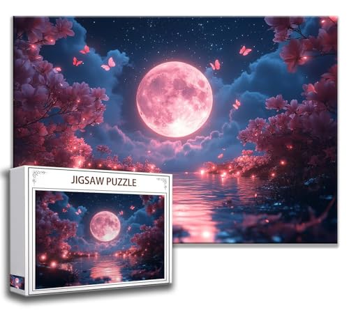 Puzzle 1500 Teile Mond Puzzle Erwachsene Anspruchsvoll, Holzpuzzle Jigsaw Puzzle Blume Puzzle Groß 87x57 cm Impossible Puzzle für Männer, Klassische Puzzles für Erwachsene Frauen, ältere Menschen R-1 von Zhngzoyn