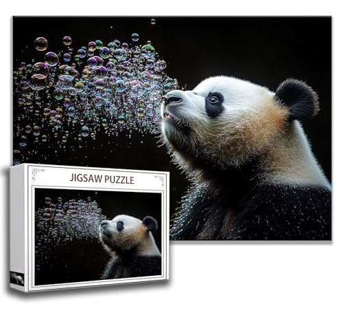 Puzzle 1500 Teile Panda Puzzle Erwachsene Anspruchsvoll, Holzpuzzle Jigsaw Puzzle Tier Puzzle Groß 87x57 cm Impossible Puzzle für Männer, Klassische Puzzles für Erwachsene Frauen, ältere Menschen D-5 von Zhngzoyn