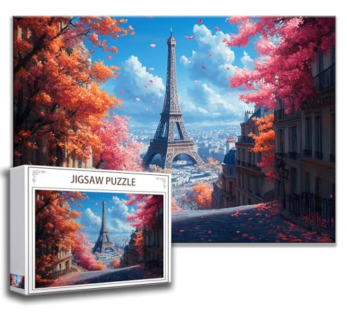 Puzzle 1500 Teile Paris Puzzle Erwachsene Anspruchsvoll, Holzpuzzle Jigsaw Puzzle Eiffelturm Puzzle Groß XXL 87 x 57 cm Impossible Puzzle für Männer, Klassische Puzzles für Erwachsene Frauen W-8 von Zhngzoyn