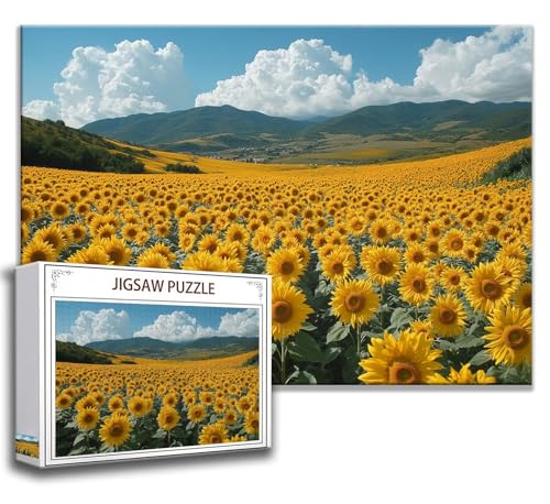 Puzzle 1500 Teile Sonnenblume Puzzle Erwachsene Anspruchsvoll, Holzpuzzle Jigsaw Puzzle Landschaft Puzzle Groß XXL 87 x 57 cm Impossible Puzzle für Männer, Klassische Puzzles für Erwachsene Frauen Y-6 von Zhngzoyn