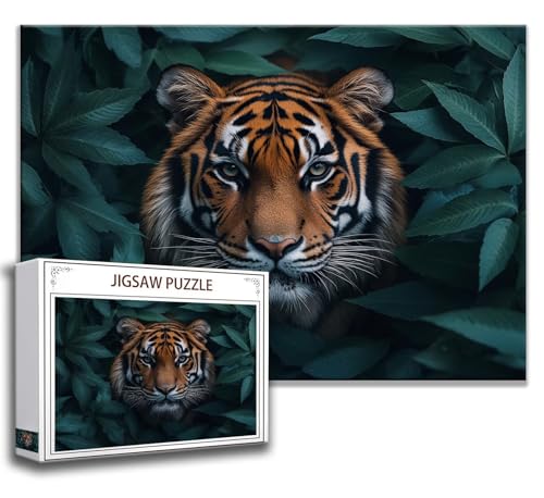 Puzzle 1500 Teile Tiger Puzzle Erwachsene Anspruchsvoll, Holzpuzzle Jigsaw Puzzle Tier Puzzle Groß 87x57 cm Impossible Puzzle für Männer, Klassische Puzzles für Erwachsene Frauen, ältere Menschen A-2 von Zhngzoyn