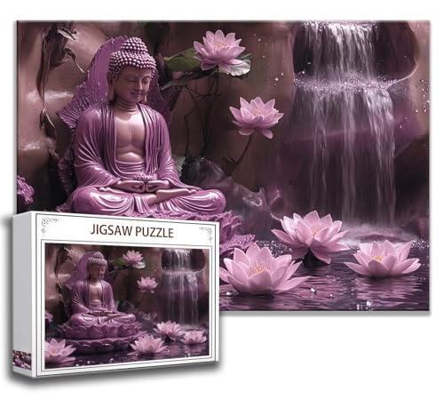 Puzzle 1500 Teile Zen Puzzle Erwachsene Anspruchsvoll, Holzpuzzle Jigsaw Puzzle Lotus Puzzle Groß 87 x 57 cm Impossible Puzzle für Männer, Klassische Puzzles für Erwachsene Frauen, ältere Menschen D-8 von Zhngzoyn