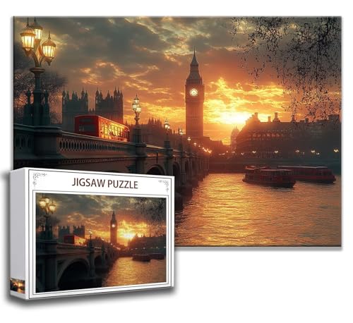 Puzzle 2000 Teile Big Ben Puzzle Erwachsene Anspruchsvoll, Holzpuzzle Jigsaw Puzzle London Puzzle Groß 100 x 70 cm Impossible Puzzle für Männer, Puzzles für Erwachsene Frauen, ältere Menschen F-7 von Zhngzoyn