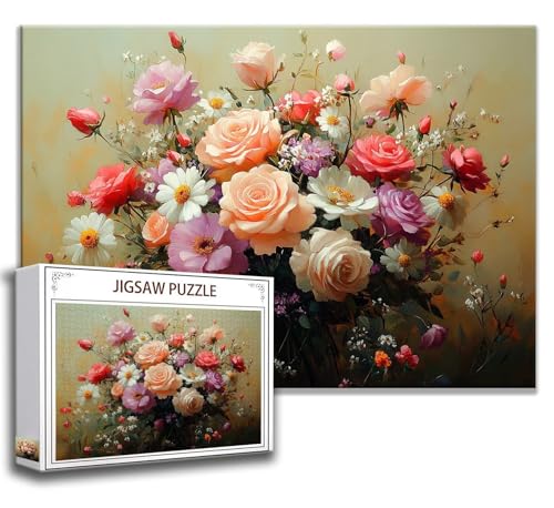 Puzzle 2000 Teile Blume Puzzle Erwachsene Anspruchsvoll, Holzpuzzle Jigsaw Puzzle Blume Puzzle XXL 100x70 cm Impossible Puzzle für Männer, Klassische Puzzles für Erwachsene Frauen, ältere Menschen N-6 von Zhngzoyn