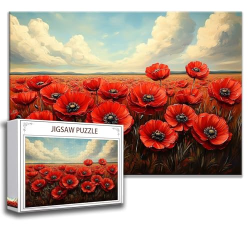 Puzzle 2000 Teile Blume Puzzle Erwachsene Anspruchsvoll, Holzpuzzle Jigsaw Puzzle Mohn Puzzle Groß 100x70 cm Impossible Puzzle für Männer, Klassische Puzzles für Erwachsene Frauen, ältere Menschen A-8 von Zhngzoyn