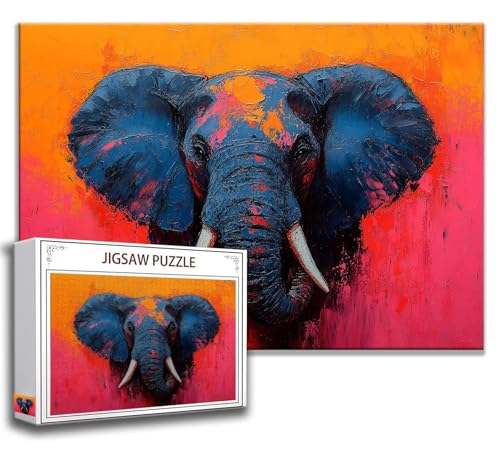 Puzzle 2000 Teile Elefant Puzzle Erwachsene Anspruchsvoll, Holzpuzzle Jigsaw Puzzle Tier Puzzle 100x70 cm Impossible Puzzle für Männer, Klassische Puzzles für Erwachsene Frauen, ältere Menschen Q-7 von Zhngzoyn