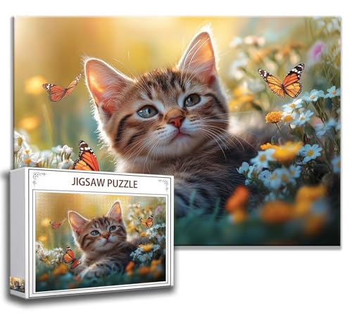 Puzzle 2000 Teile Katze Puzzle Erwachsene Anspruchsvoll, Holzpuzzle Jigsaw Puzzle Tier Puzzle Groß 100x70 cm Impossible Puzzle für Männer, Klassische Puzzles für Erwachsene Frauen, ältere Menschen B-3 von Zhngzoyn