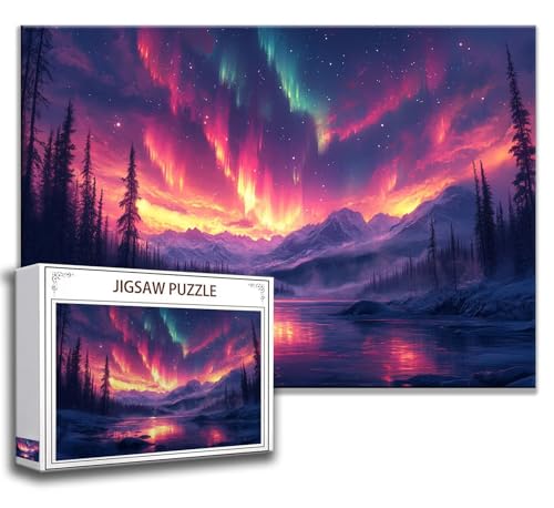 Puzzle 2000 Teile Landschaft Puzzle Erwachsene Anspruchsvoll, Holzpuzzle Jigsaw Puzzle Nordlicht Puzzle Groß XXL 100 x 70 cm Impossible Puzzle für Männer, Klassische Puzzles für Erwachsene Frauen B-7 von Zhngzoyn