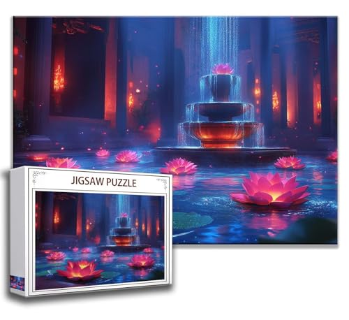 Puzzle 2000 Teile Lotus Puzzle Erwachsene Anspruchsvoll, Holzpuzzle Jigsaw Puzzle Blume Puzzle XXL 100x70 cm Impossible Puzzle für Männer, Klassische Puzzles für Erwachsene Frauen, ältere Menschen X-3 von Zhngzoyn