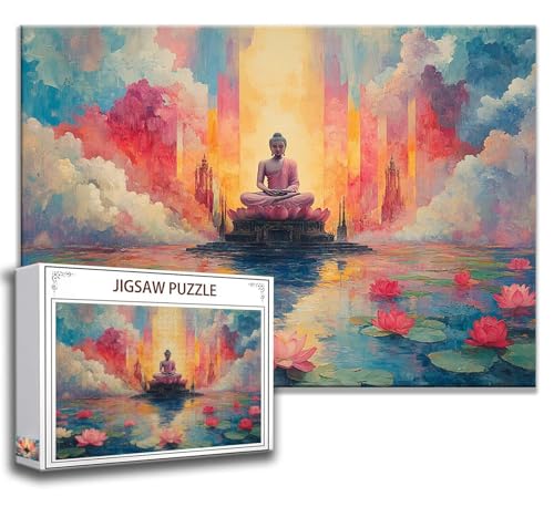 Puzzle 2000 Teile Lotus Puzzle Erwachsene Anspruchsvoll, Holzpuzzle Jigsaw Puzzle Zen Puzzle Groß 100x70 cm Impossible Puzzle für Männer, Klassische Puzzles für Erwachsene Frauen, ältere Menschen W-2 von Zhngzoyn