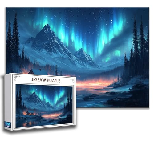 Puzzle 2000 Teile Nordlicht Puzzle Erwachsene Anspruchsvoll, Holzpuzzle Jigsaw Puzzle Landschaft Puzzle Groß XXL 100 x 70 cm Impossible Puzzle für Männer, Klassische Puzzles für Erwachsene Frauen I-7 von Zhngzoyn