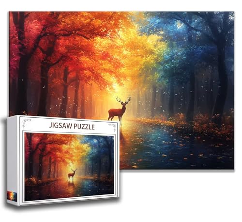 Puzzle 2000 Teile Reh Puzzle Erwachsene Anspruchsvoll, Holzpuzzle Jigsaw Puzzle Tier Puzzle Groß 100 x 70 cm Impossible Puzzle für Männer, Klassische Puzzles für Erwachsene Frauen, ältere Menschen Z-9 von Zhngzoyn